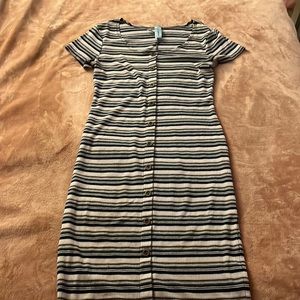 Multi-colored striped dress